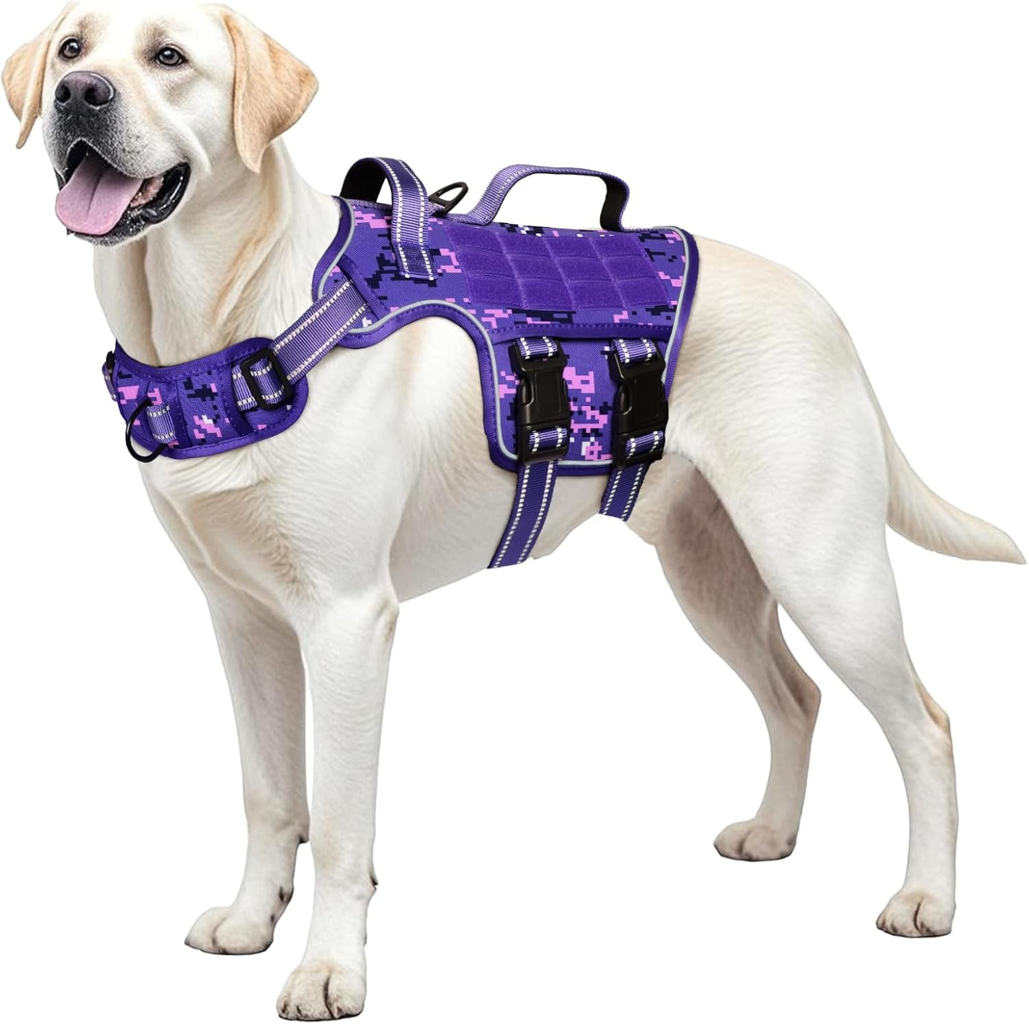 No Pull Tactical Dog Harness Heavy Duty Molle Vest for Medium to XLarge Dogs