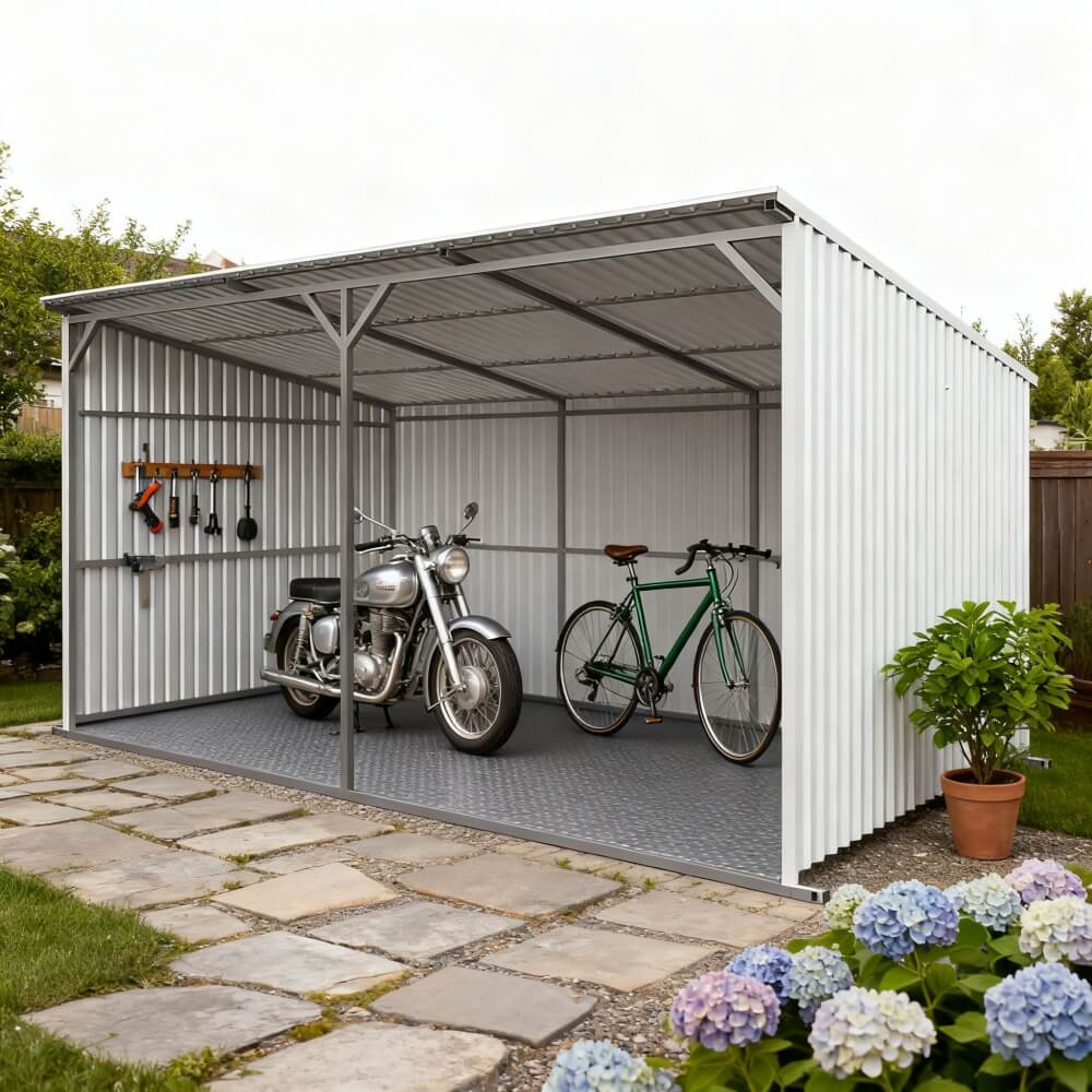 20'x12' Metal Livestock Shed for Horses & Farm Animals