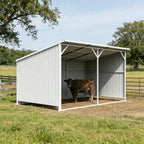 20'x12' Metal Livestock Shed for Horses & Farm Animals