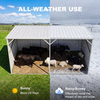 20'x12' Metal Livestock Shed for Horses & Farm Animals