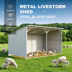 20'x12' Metal Livestock Shed for Horses & Farm Animals