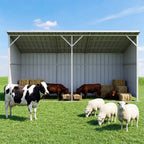 20'x12' Metal Livestock Shed for Horses & Farm Animals