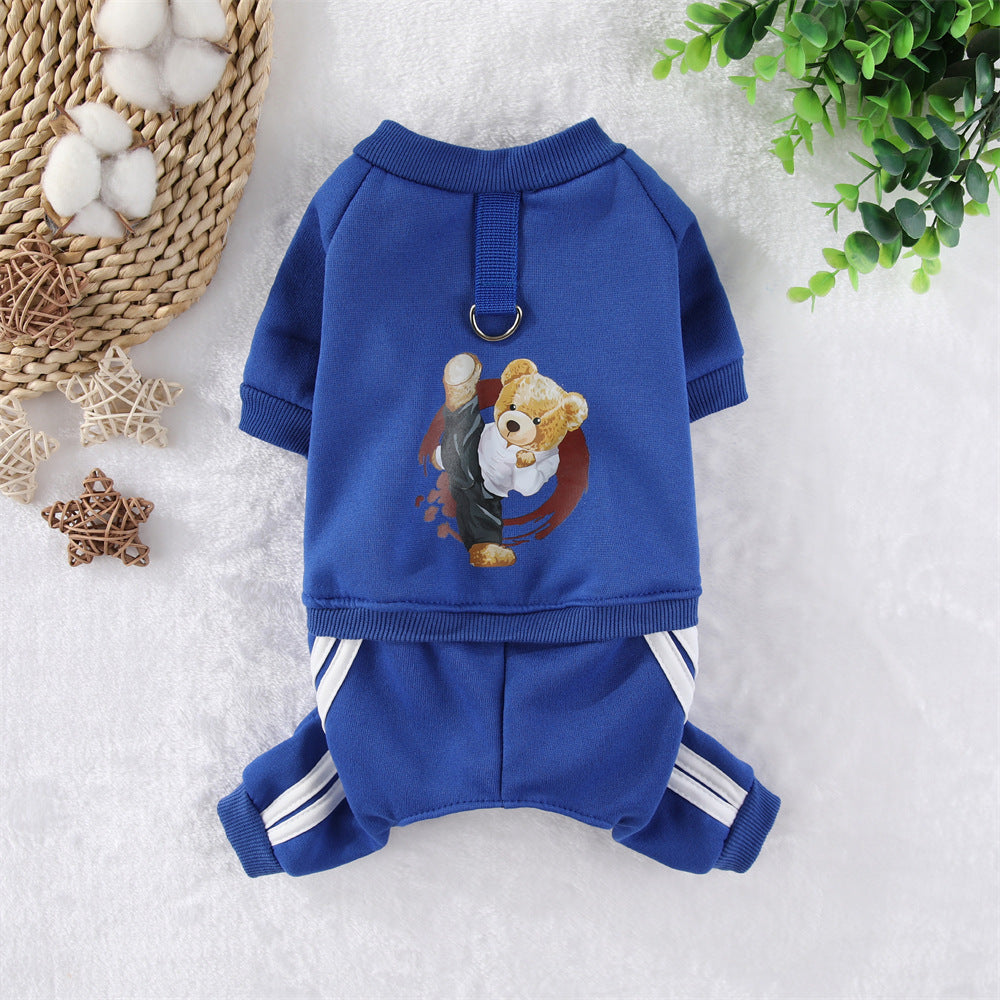 Pet Fleece Kung Fu Bear Dog Clothes