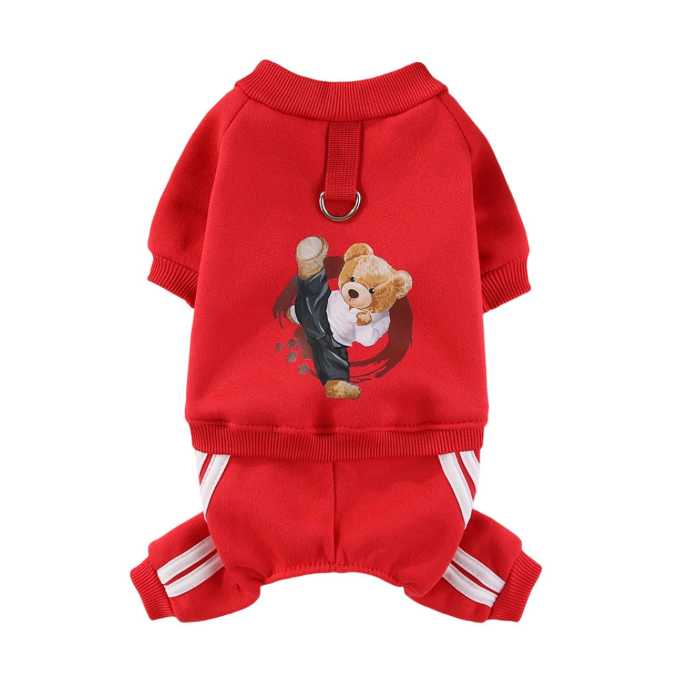 Pet Fleece Kung Fu Bear Dog Clothes