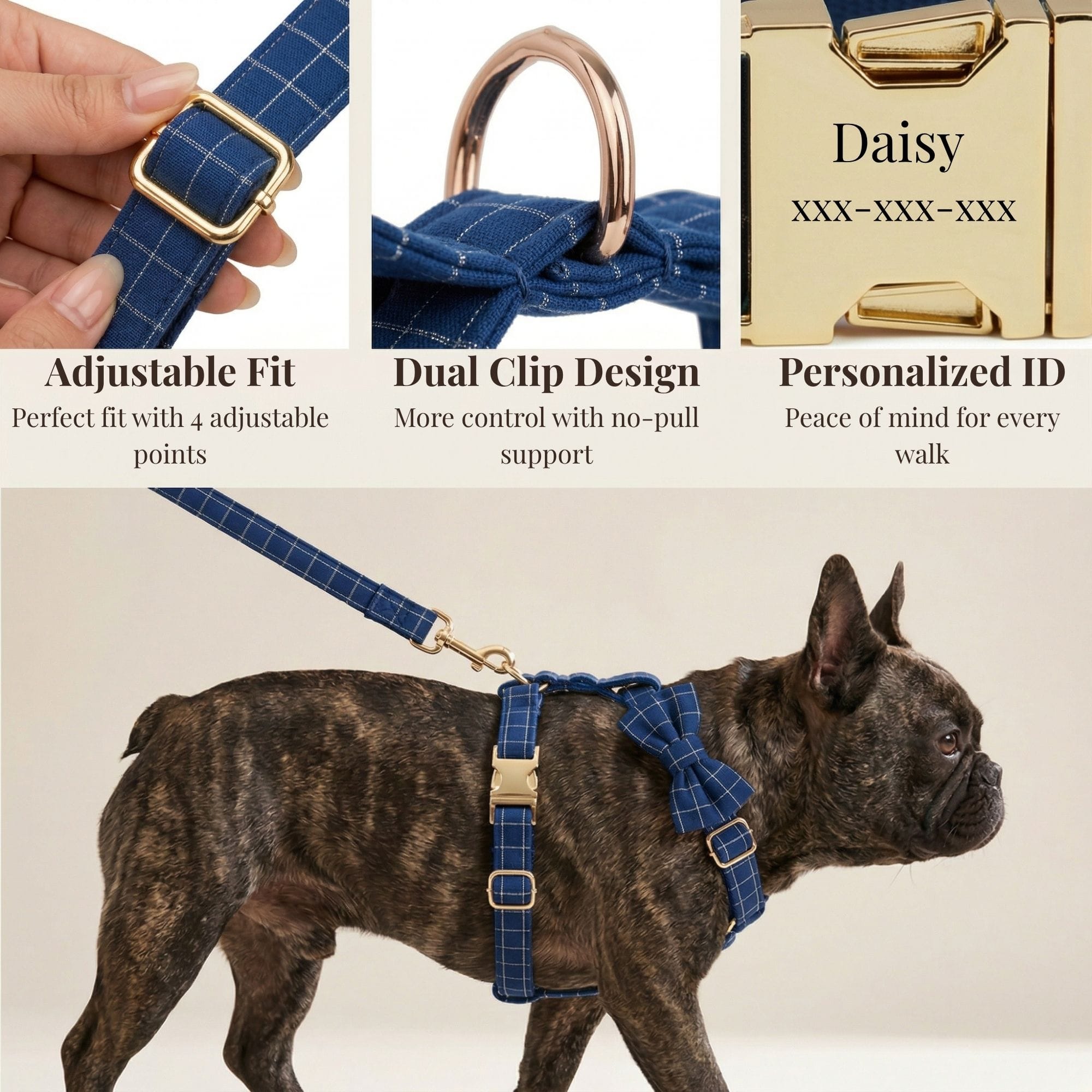 Plaid Dark Blue Set