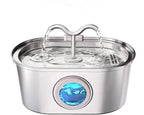 Stainless Steel Cat Water Fountain, 108oz-3.2L Pet Water Fountain For Cats Indoor, With Dual Spouts For Multiple Cats, Ultra-Quiet Automatic Dog Water Dispenser