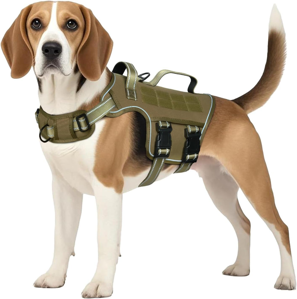 No Pull Tactical Dog Harness Heavy Duty Molle Vest for Medium to XLarge Dogs