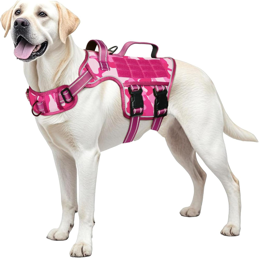 No Pull Tactical Dog Harness Heavy Duty Molle Vest for Medium to XLarge Dogs