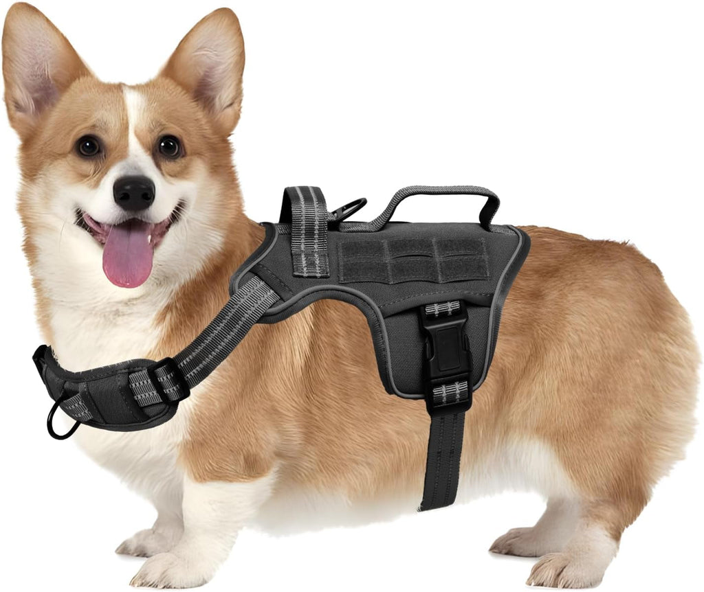 No Pull Tactical Dog Harness Heavy Duty Molle Vest for Medium to XLarge Dogs