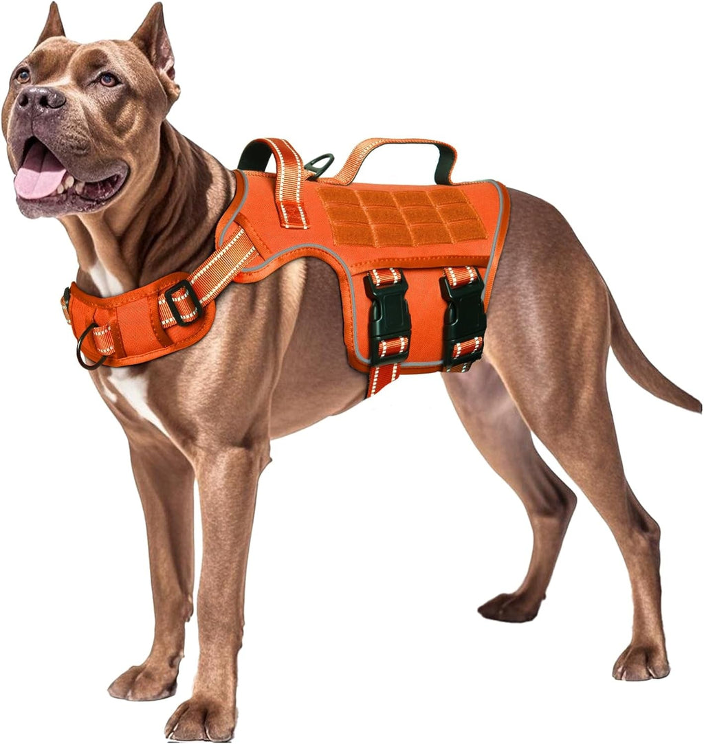 No Pull Tactical Dog Harness Heavy Duty Molle Vest for Medium to XLarge Dogs