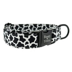Boop Town Soft Cotton Dog Collar - Anti-Hair Matting & Durable Nylon Core - Quick Release Metal Buckle - Adjustable for Small Medium Large XL Dogs - Gold Tone Hardware