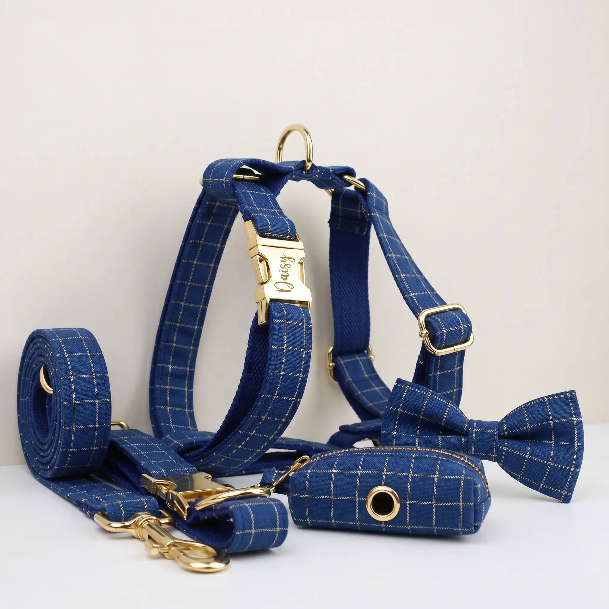 Plaid Dark Blue Set