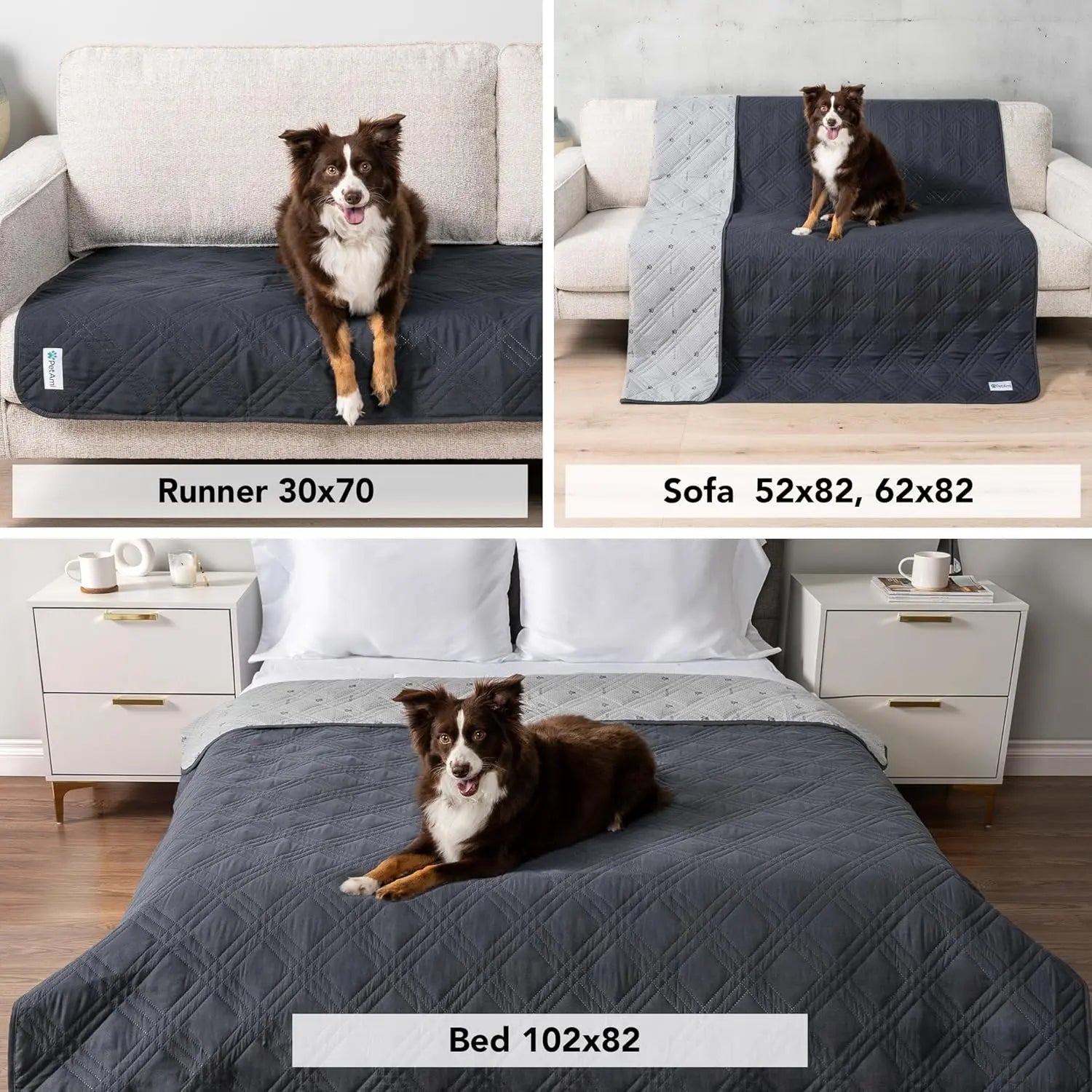 Waterproof Pet Couch Cover Reversible Furniture Protector for Dogs & Cats