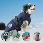Waterproof Winter Dog Jacket Vest with Built-in Harness – Fleece Lined
