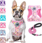 Step-In Dog Harness & Leash Set in Various Patterns – Reflective No Pull (XS- XL)