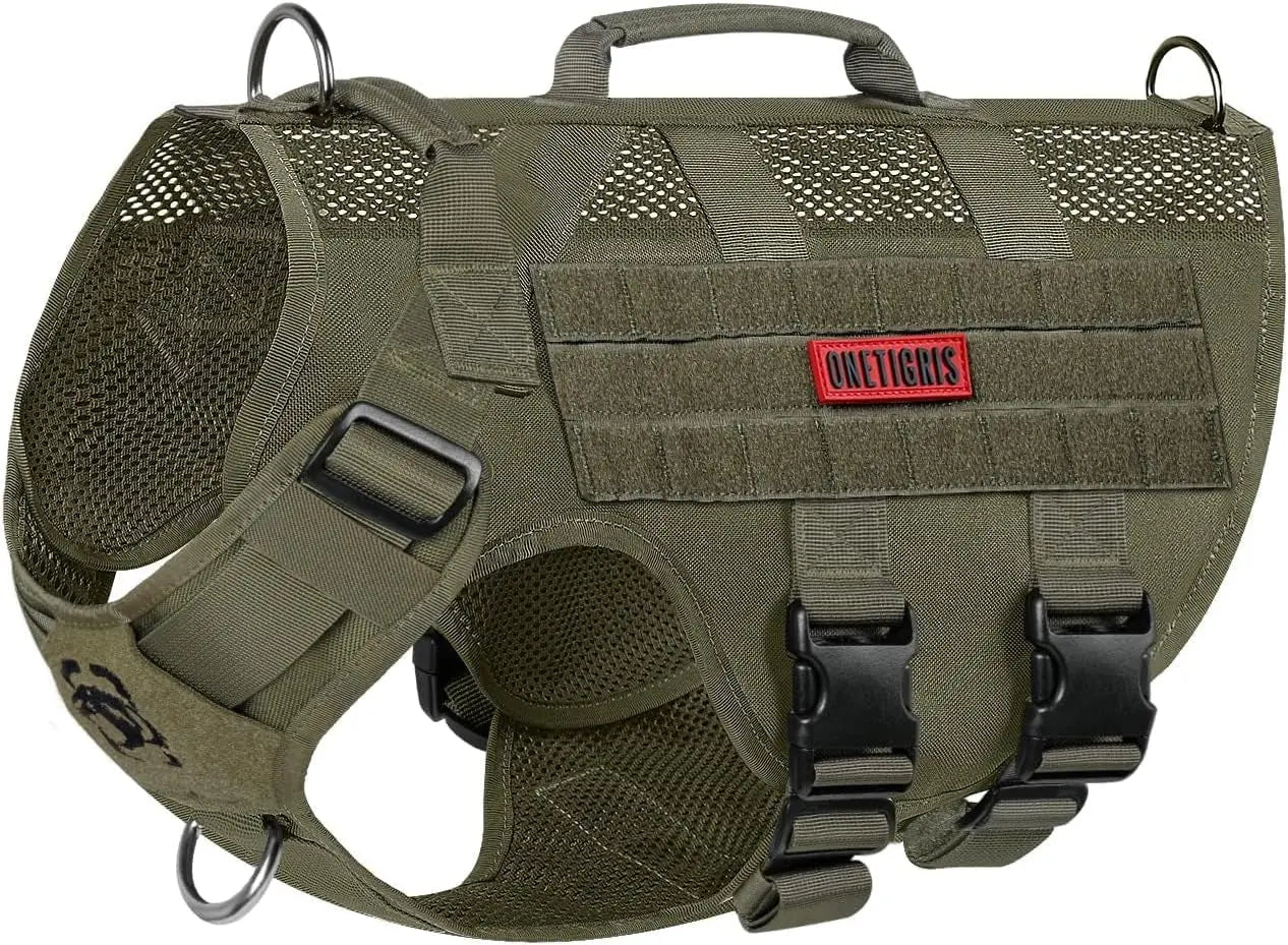 Tactical No-Pull Dog Harness – Mesh Military Vest with Handles for S -XL Dogs