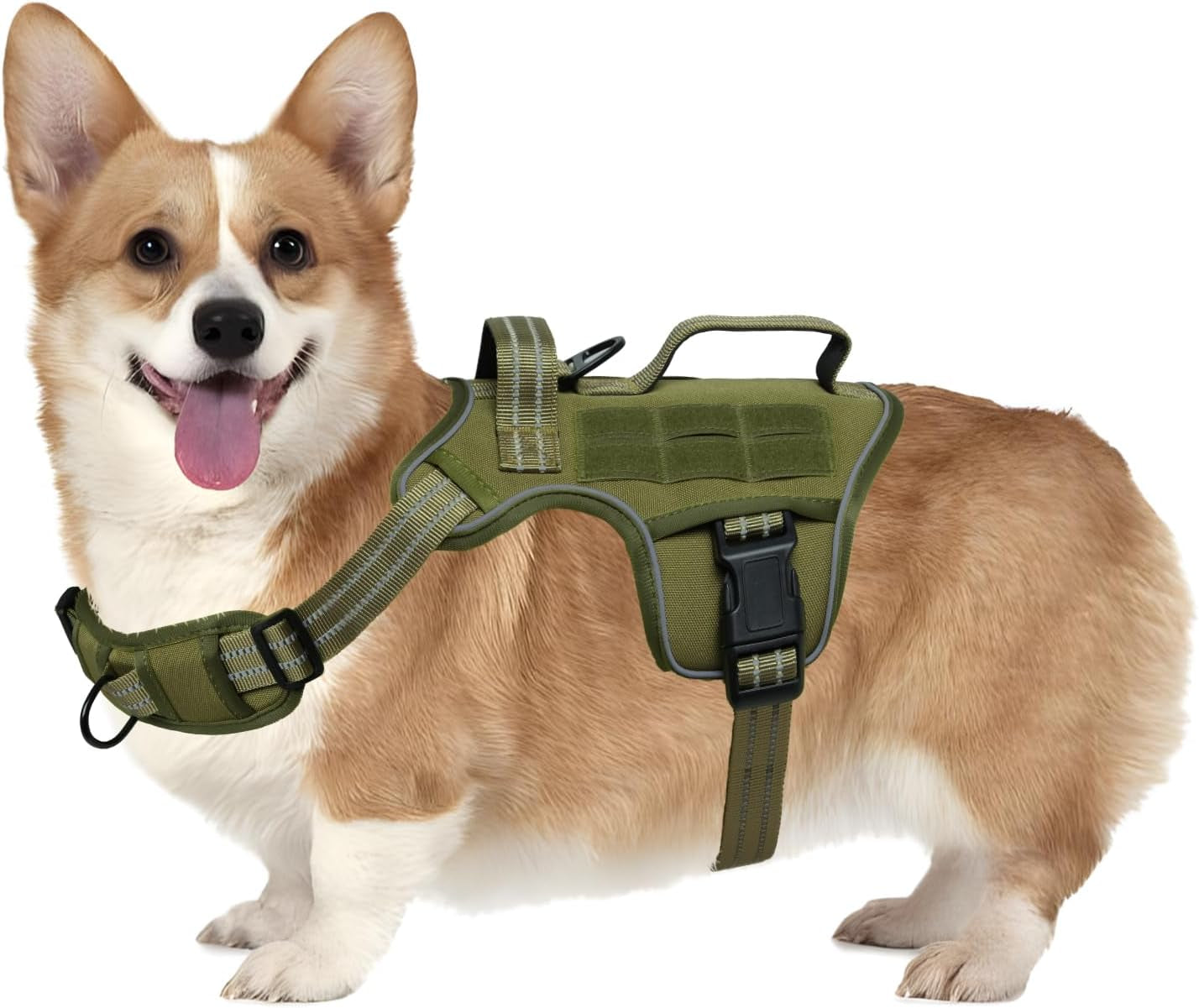No Pull Tactical Dog Harness Heavy Duty Molle Vest for Medium to XLarge Dogs