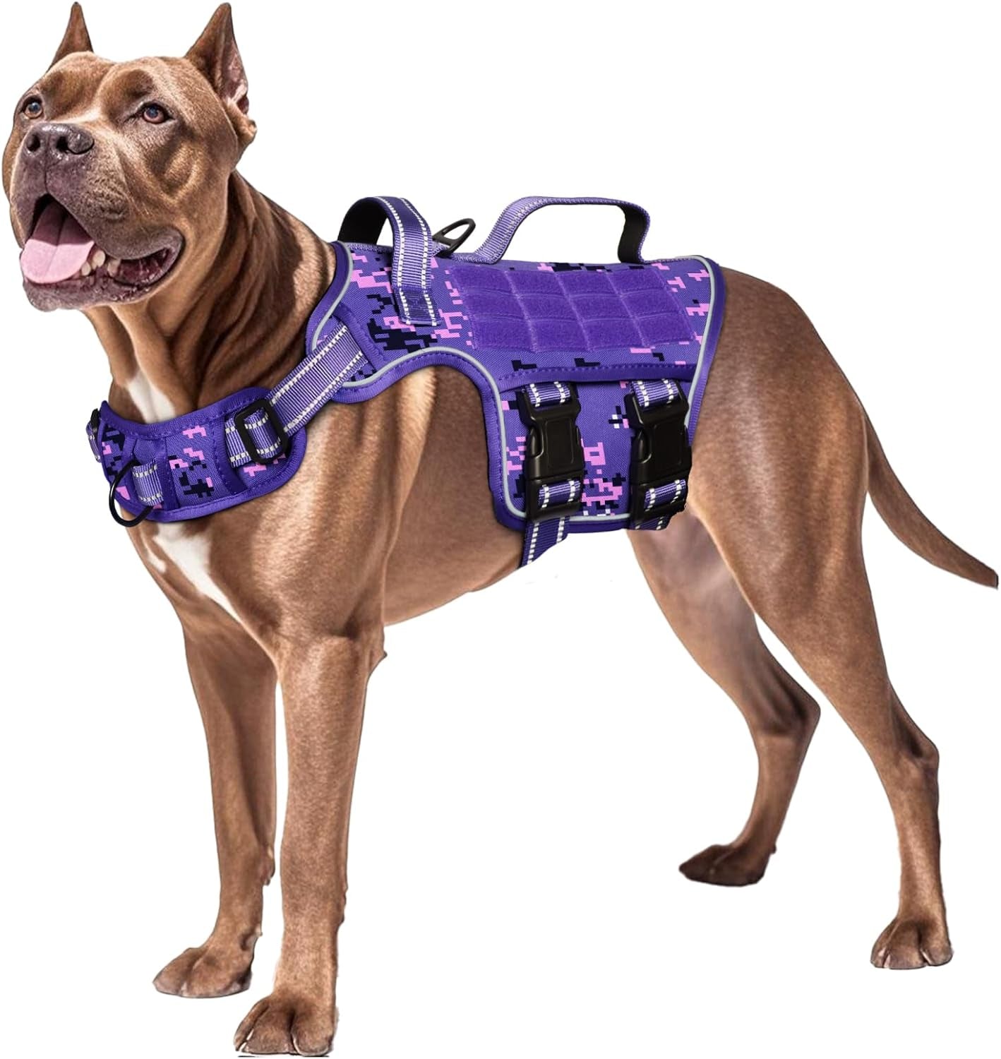 No Pull Tactical Dog Harness Heavy Duty Molle Vest for Medium to XLarge Dogs