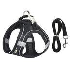 Adjustable Reflective Puppy Harness and Leash Set – Soft Breathable Vest for Small Dogs and Cats