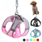 Adjustable Reflective Puppy Harness and Leash Set – Soft Breathable Vest for Small Dogs and Cats