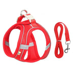 Adjustable Reflective Puppy Harness and Leash Set – Soft Breathable Vest for Small Dogs and Cats