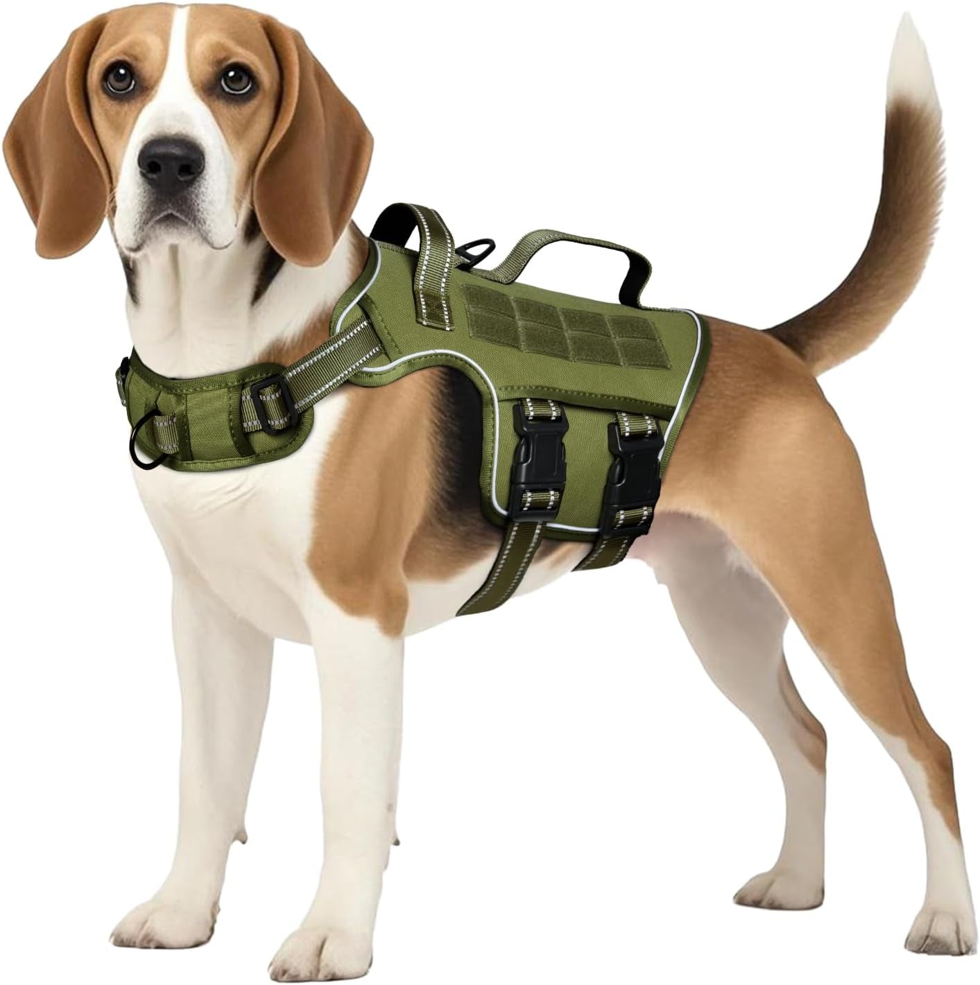 No Pull Tactical Dog Harness Heavy Duty Molle Vest for Medium to XLarge Dogs
