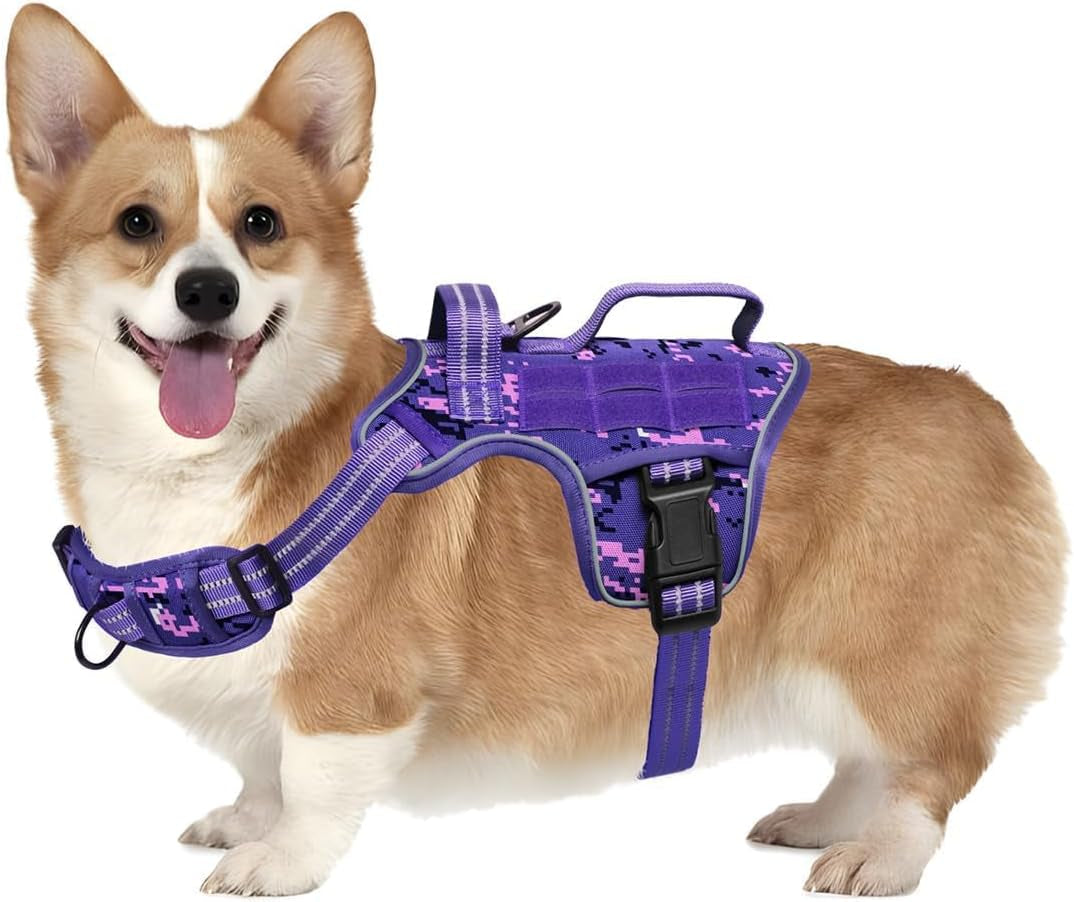 No Pull Tactical Dog Harness Heavy Duty Molle Vest for Medium to XLarge Dogs