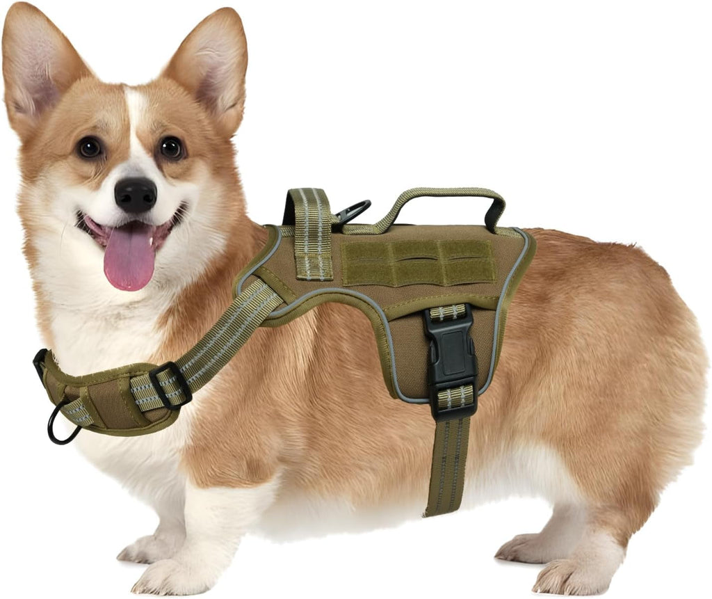 No Pull Tactical Dog Harness Heavy Duty Molle Vest for Medium to XLarge Dogs