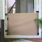 Oil Waxed Canvas Pet Safety Gate – Durable, Waterproof, Vintage-Inspired | fit openings from 27.6" to 55" wide and stand 33"